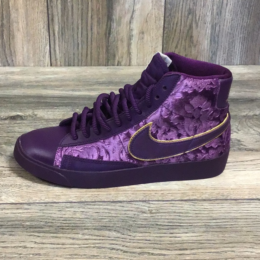 NEW Nike Blazer Mid Metallic Gold Purple - Picture 3 of 6